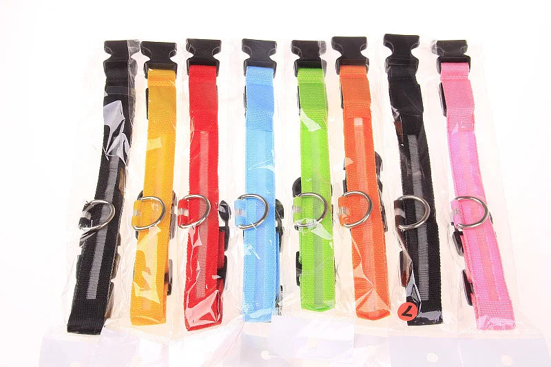 Nylon LED Night Safety Flashing  dog collar