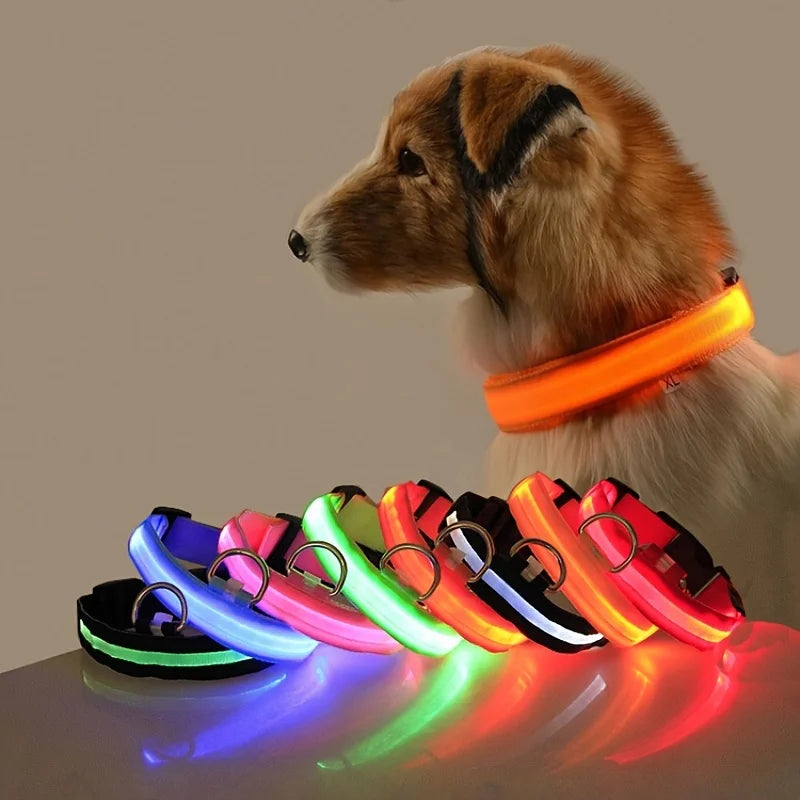 Nylon LED Night Safety Flashing  dog collar