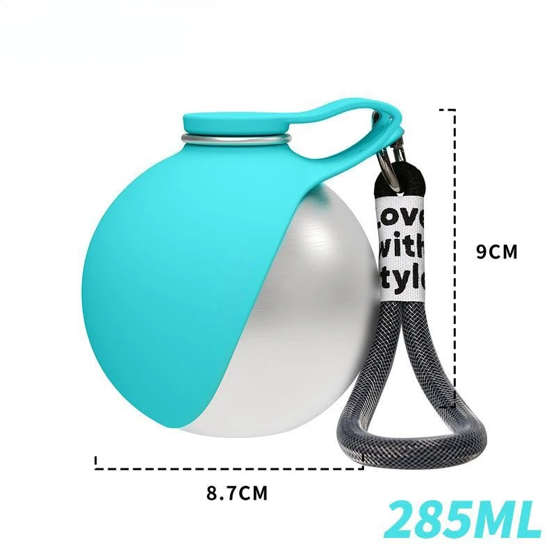 Dog Water Bottle with Removable Silicone Bowl