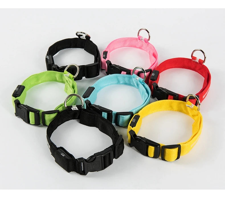 Nylon LED Night Safety Flashing  dog collar