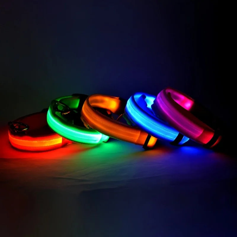 Nylon LED Night Safety Flashing  dog collar