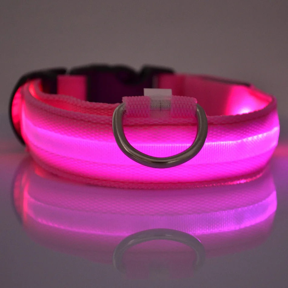 Nylon LED Night Safety Flashing  dog collar