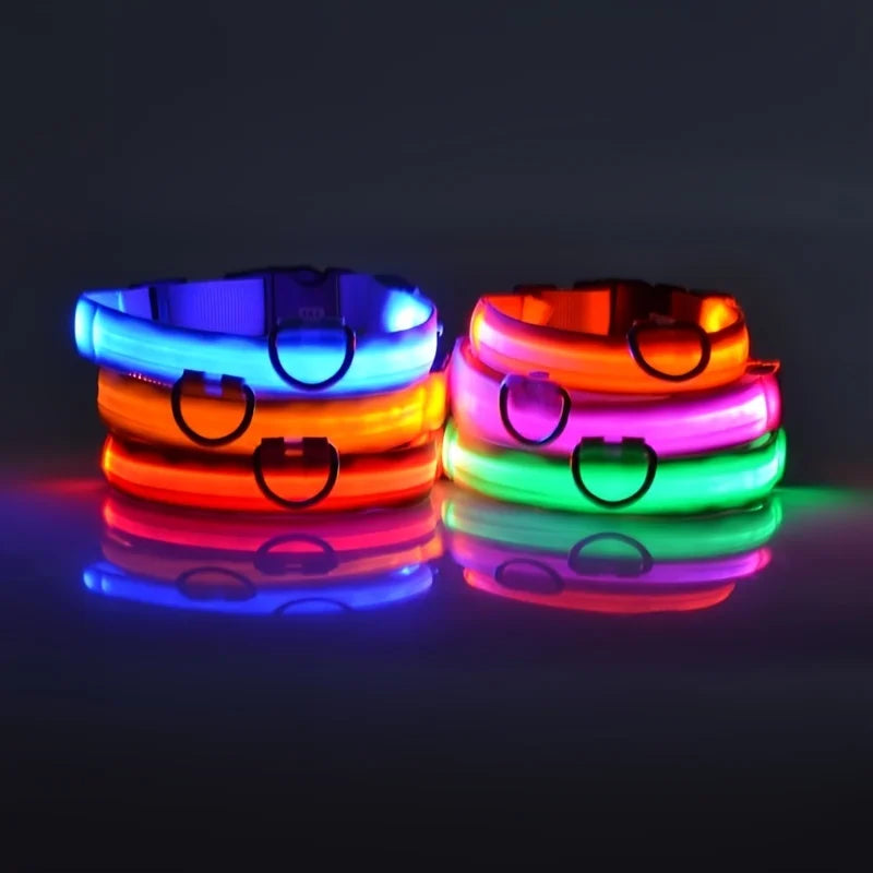 Nylon LED Night Safety Flashing  dog collar