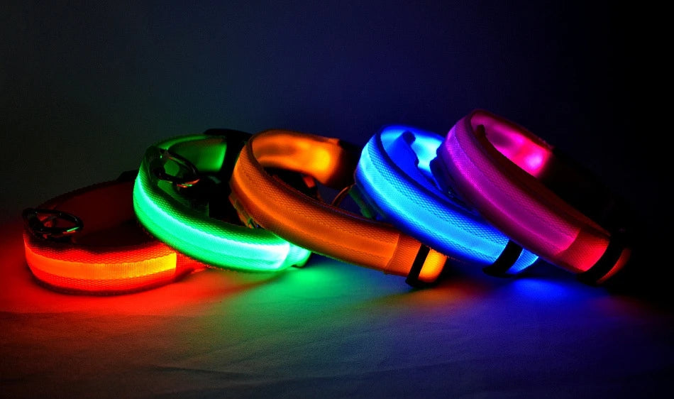 Nylon LED Night Safety Flashing  dog collar