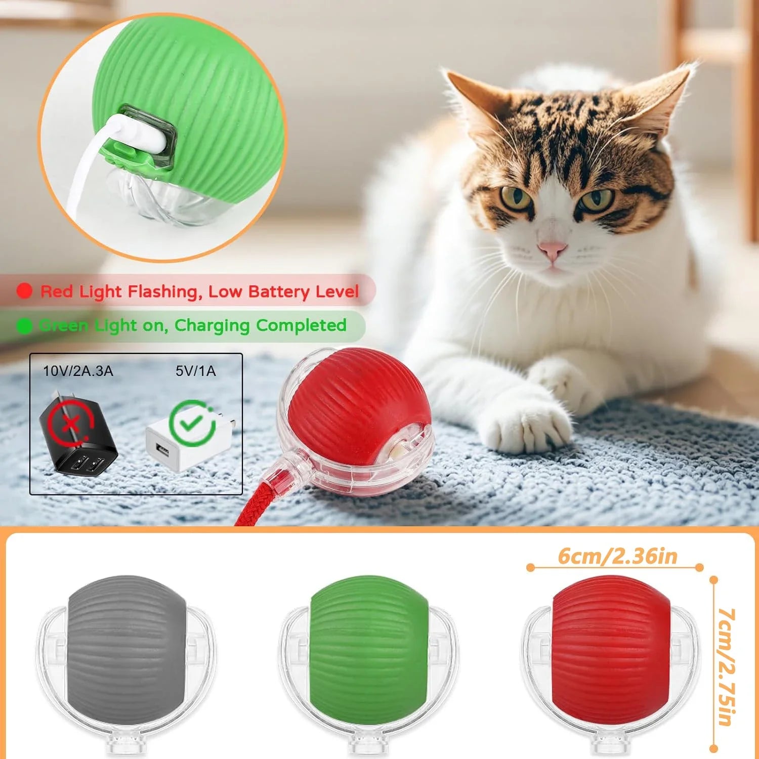 Dog Cat Interactive Ball. Automatic Rolling Ball