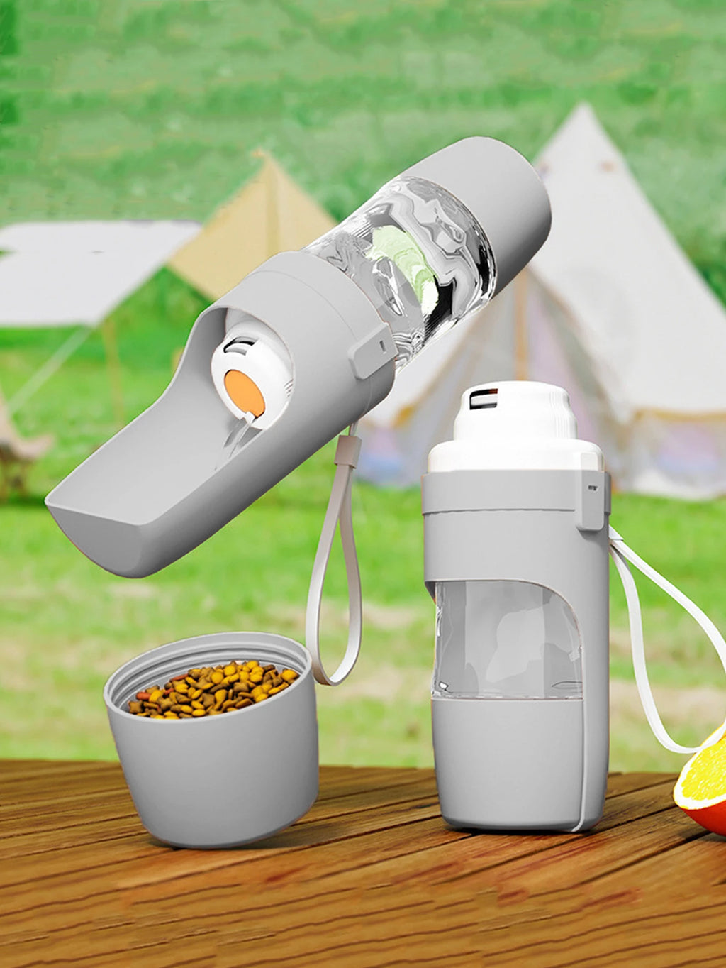 Portable Dog Cat Water Bottle with Storage Food and Water Container