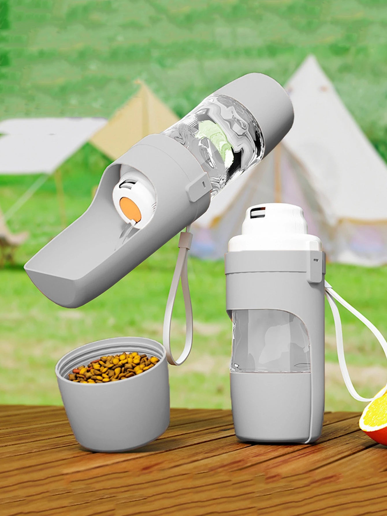 Portable Dog Cat Water Bottle with Storage Food and Water Container